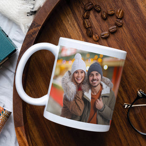 Custom Couple Photo Mug, Custom Love Map, Gift For Couple - Coffee Mug - GoDuckee