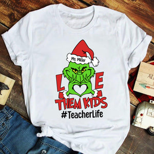 Love Them Kids Personalized Teacher Shirt, Gift For Teachers - Shirts - GoDuckee