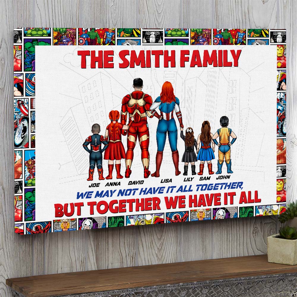 Super Family Together We Have It All, Personalized Family Canvas Print - Poster & Canvas - GoDuckee
