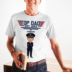 Top Dad Personalized Shirt, Gift For Pilot Man - Shirts - GoDuckee