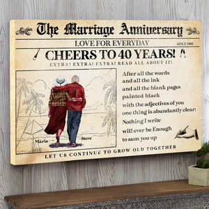 Personalized Marriage Anniversary Canvas Print, Let Us Continue To Grow Old Together - Poster & Canvas - GoDuckee