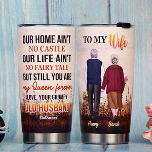 Personalized Old Couple Tumbler Cup - Love, Your Grumpy Old Husband CPL1412 - Tumbler Cup - GoDuckee