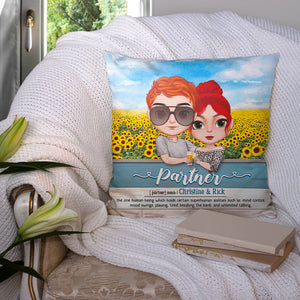 Partner Definition Personalized Couple Pillow Gift For Couple - Pillow - GoDuckee