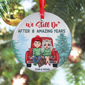 Couple We Still Do After [Custom Number] Amazing Years, Personalized Couple Ceramic Circle Ornament - Ornament - GoDuckee