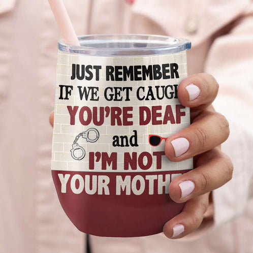 Mom & Daughter, Gift For Mom, Personalized Tumbler, Partner In Crime Tumbler, Mother's Day Gift - Wine Tumbler - GoDuckee