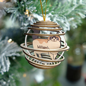 Personalized Cat 3D Dual Spiral Ornament, Christmas Tree Decor - Ornament - GoDuckee