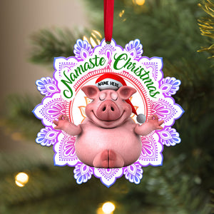 Yoga Namaste Christmas Pig Personalized Christmas Ornament Gift For Yoga Lovers - Ornament - GoDuckee
