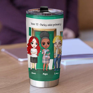 Personalized Teacher Bestie Tumbler - Teacher's Grade Definition - Chibi Teacher Front View - Tumbler Cup - GoDuckee