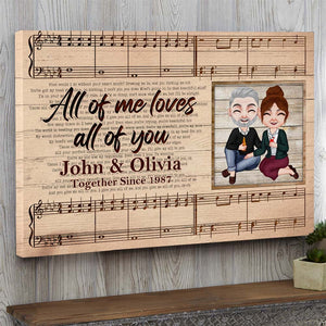 All Of Me Loves Al Of You, Anniversary Couple Canvas Poster - Poster & Canvas - GoDuckee