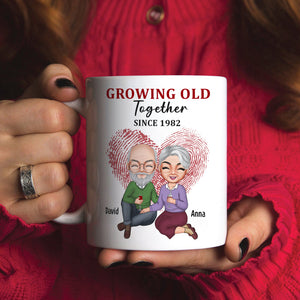 Growing Old Together Personalized Old Couple Mug, Gift For Couple - Coffee Mug - GoDuckee