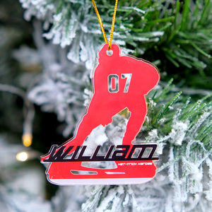 Personalized Hockey Ornament, Christmas Tree Decor, Gift For Hockey Lovers - Ornament - GoDuckee