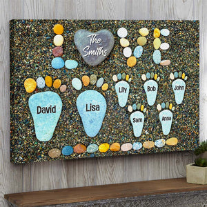 Family Footprint Love Personalized Canvas Print - Poster & Canvas - GoDuckee