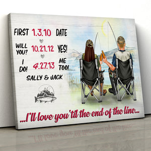 Personalized Fishing Couple Poster - I Will Love You 'Till The End Of The Line - Poster & Canvas - GoDuckee