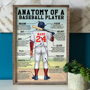 Personalized Baseball Player Poster - Anatomy Of A Baseball Player - Poster & Canvas - GoDuckee