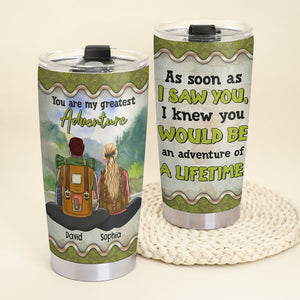 You Are My Greatest Adventure Personalized Camping Couple Tumbler, Gift For Couple - Tumbler Cup - GoDuckee