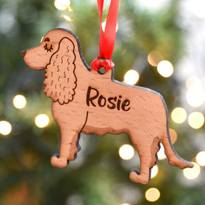 Cocker Spaniel Personalized Christmas Dog Wood Ornament 01pjxx240822-18 - Ornament - GoDuckee