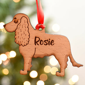 Cocker Spaniel Personalized Christmas Dog Wood Ornament 01pjxx240822-18 - Ornament - GoDuckee