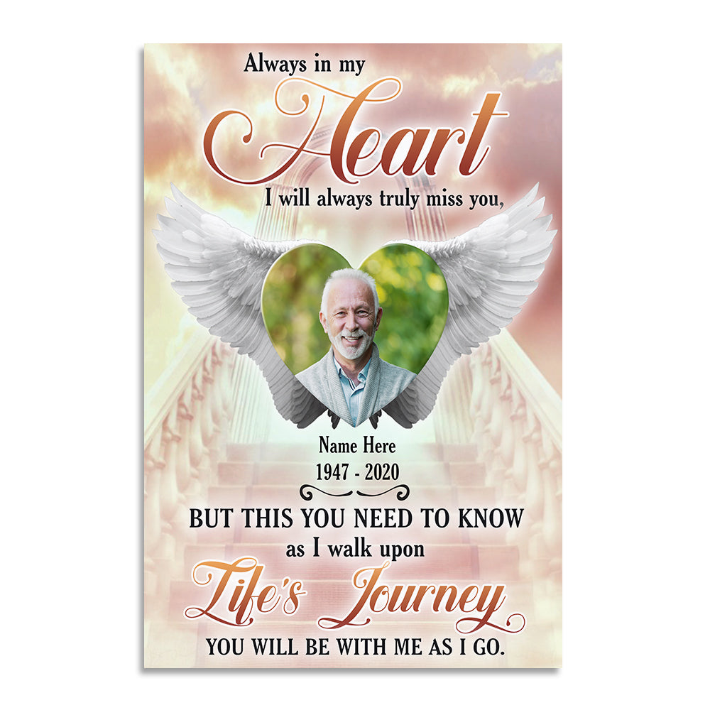 Custom Memories Of Husband/Dad Photo Poster - Always In My Hear - Poster & Canvas - GoDuckee