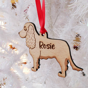 Cocker Spaniel Personalized Christmas Dog Wood Ornament 01pjxx240822-18 - Ornament - GoDuckee