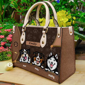 Personalized Dog Leather Bag, Gift For Dog Lovers - Leather Bag - GoDuckee