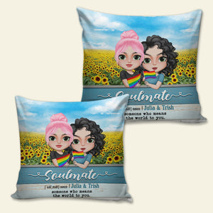 Soulmate Definition Personalized Couple Pillow Gift For Couple - Pillow - GoDuckee