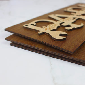Family Personalized Layered Wood Sign Stand With Custom Title , Gift For Father's Day - Wood Sign - GoDuckee