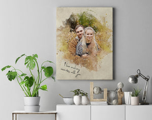 Custom Human Image Wall Art, Love Family, Human Painting 02 (Watercolor Action) - Poster & Canvas - GoDuckee