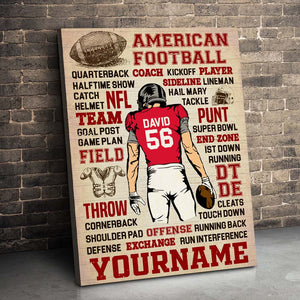 Football Player Slang Terms Personalized Wall Art - Poster & Canvas - GoDuckee