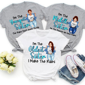 Personalized Sister Rules Shirt, I Make The Rules - The Rules Don't Apply To Me, Funny Sister Gift - Shirts - GoDuckee