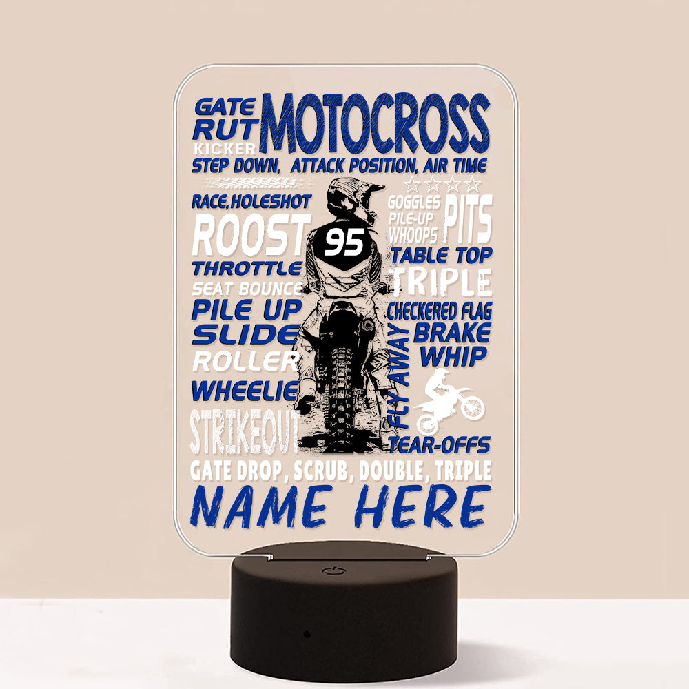 Motocross Gate Drop Scrub Double Triple Personalized Led Night Light - Led Night Light - GoDuckee