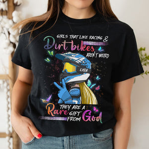 Motocross Girls That Like Racing And Dirt Bikes Are A Race Gift From God Personalized Shirts - Shirts - GoDuckee