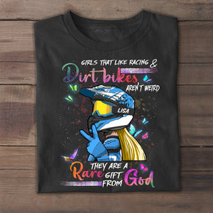 Motocross Girls That Like Racing And Dirt Bikes Are A Race Gift From God Personalized Shirts - Shirts - GoDuckee