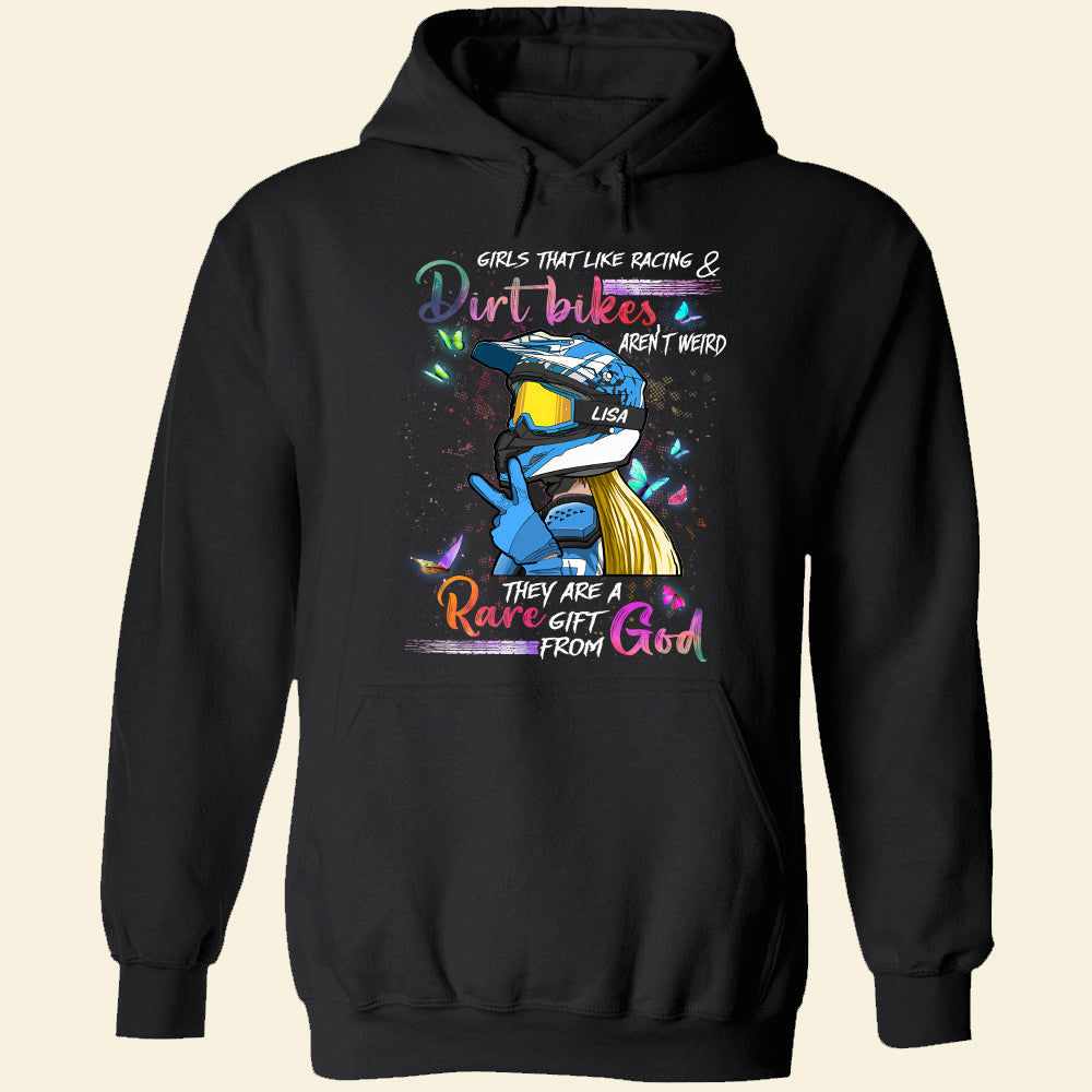 Motocross Girls That Like Racing And Dirt Bikes Are A Race Gift From God Personalized Shirts - Shirts - GoDuckee