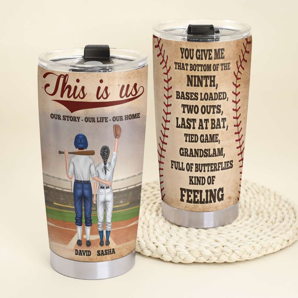 Personalized Baseball Couple Tumbler - This Is Us Our Story Our Life Our Home - Tumbler Cup - GoDuckee