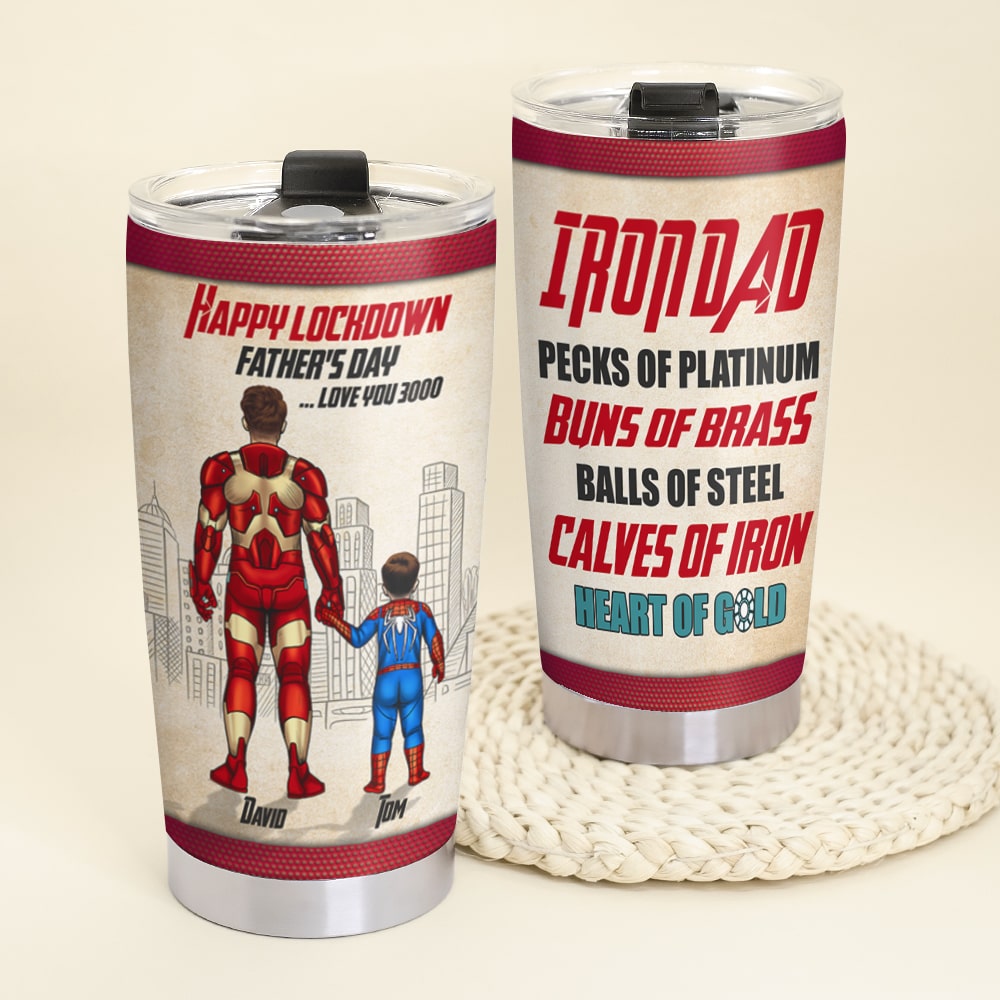 Love You 3000 Personalized Iron Dad Tumbler Cup Gift For Dad - Tumbler Cup - GoDuckee