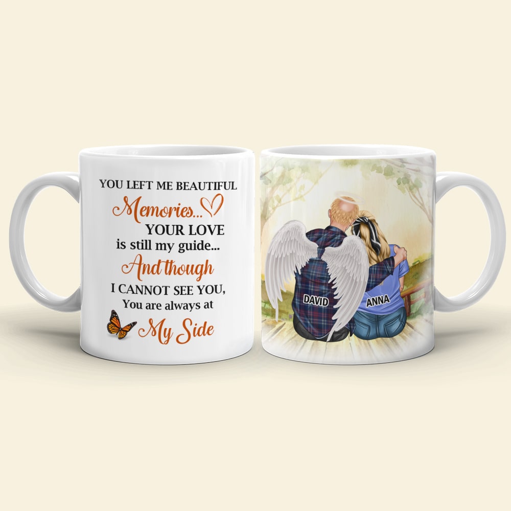 You Left Me Beautiful Memories Personalized Heaven Mug Gift For Wife - Coffee Mug - GoDuckee