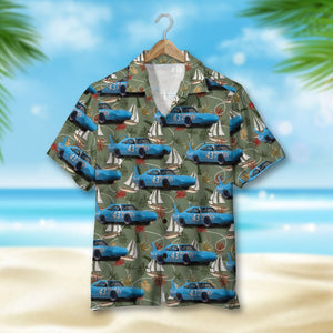 Custom Racing Photo Hawaiian Shirt, Seamless Ship Pattern, Summer Gift 2 - Hawaiian Shirts - GoDuckee