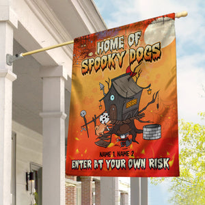 Personalized Spooky Gifts For Dog Lovers, Home Of Spooky Dogs - Custom Flag - Flag - GoDuckee