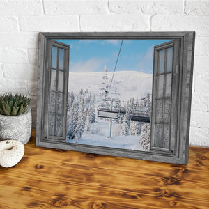 Skiing View From Window - Skiing Field Poster - Poster & Canvas - GoDuckee