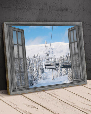 Skiing View From Window - Skiing Field Poster - Poster & Canvas - GoDuckee
