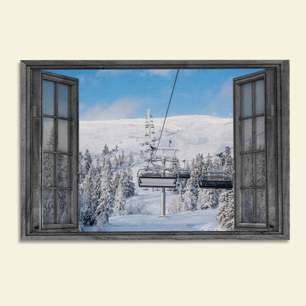 Skiing View From Window - Skiing Field Poster - Poster & Canvas - GoDuckee