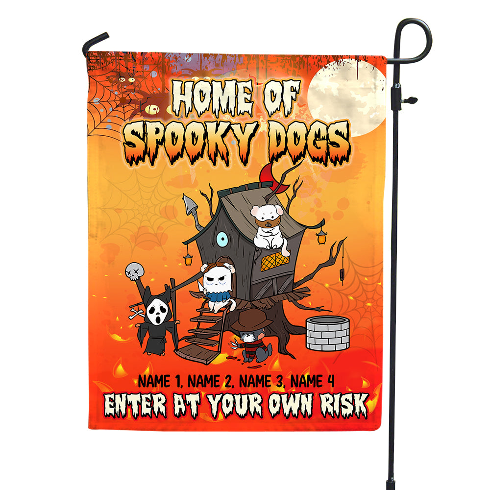 Personalized Spooky Gifts For Dog Lovers, Home Of Spooky Dogs - Custom Flag - Flag - GoDuckee