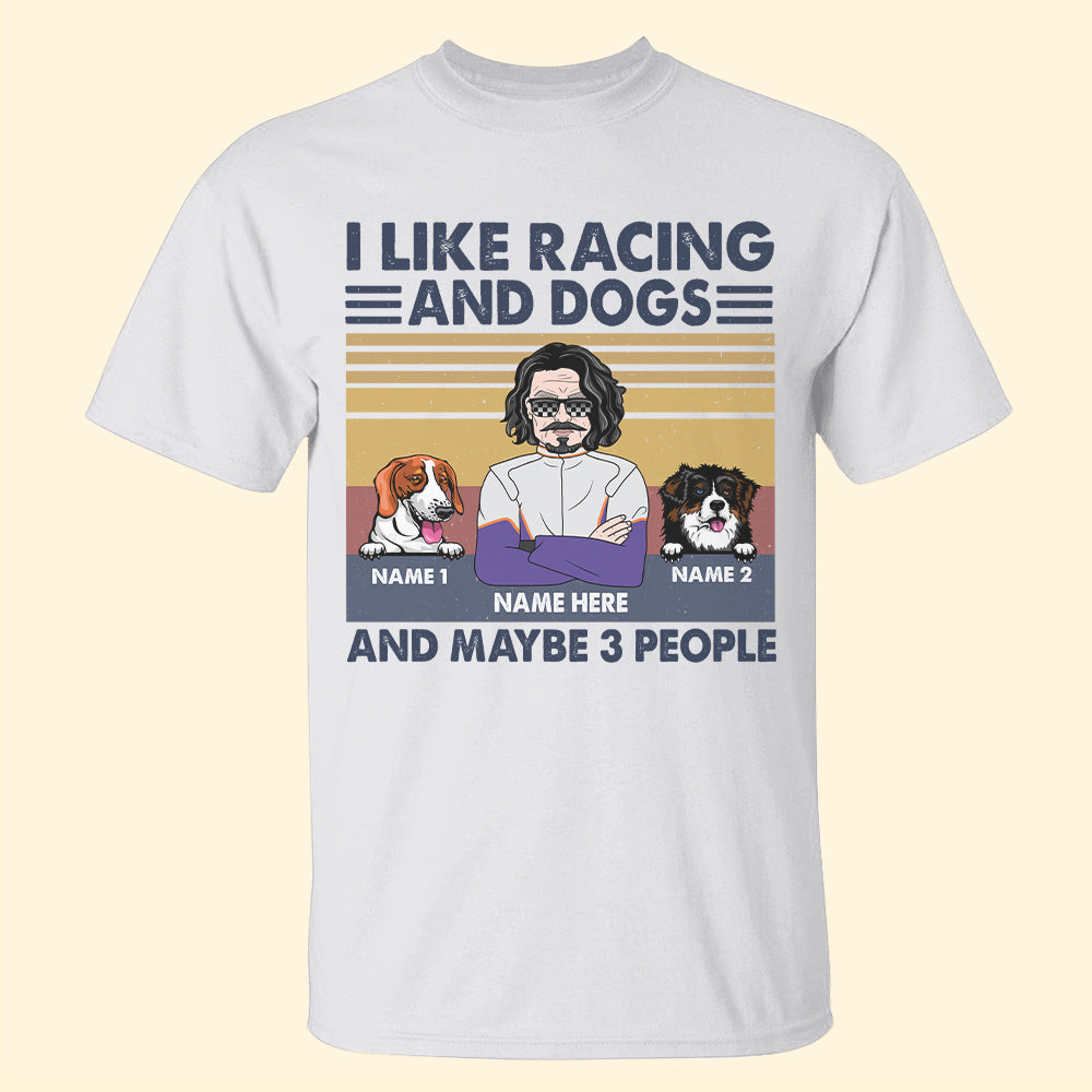 Personalized Gift Ideas For Dog Dad, Dog Lover, Racing And Dogs Make Me Happy Humans Make My Head Hurt Custom Shirts - Shirts - GoDuckee