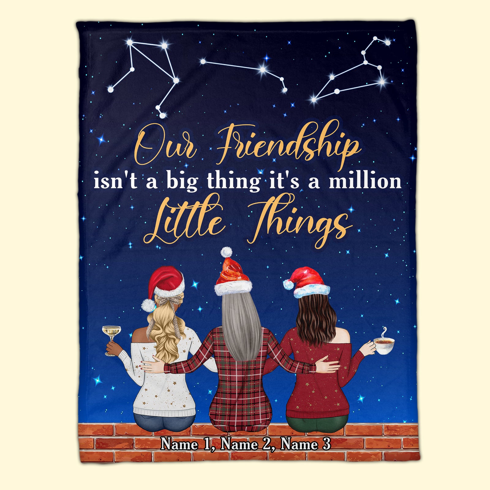 Personalized Christmas Zodiac Sister Blanket - Our Friendship Isn't A Big Thing It's A Million Little Things - Blanket - GoDuckee