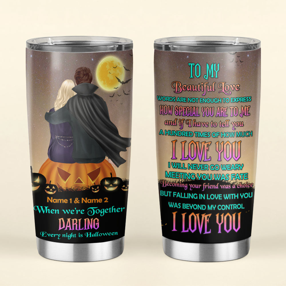 Personalized Couple Tumbler - When We're Together Darling Every Night - Dracula - Tumbler Cup - GoDuckee