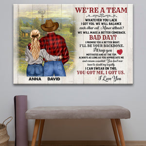 We're A Team Personalized Country Couple Canvas Print Gift For Couple - Poster & Canvas - GoDuckee