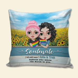 Soulmate Definition Personalized Couple Pillow Gift For Couple - Pillow - GoDuckee