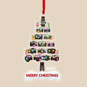 Personalized Camera Photographer Ornament, Christmas Tree Decor - Ornament - GoDuckee