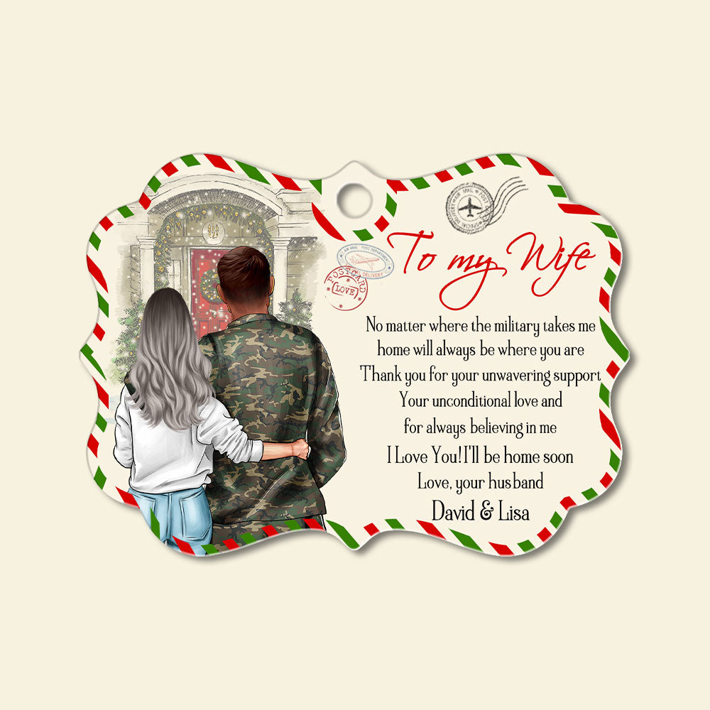 Veteran Couple I Love You I'll Be Home Soon Personalized Ornament - Ornament - GoDuckee