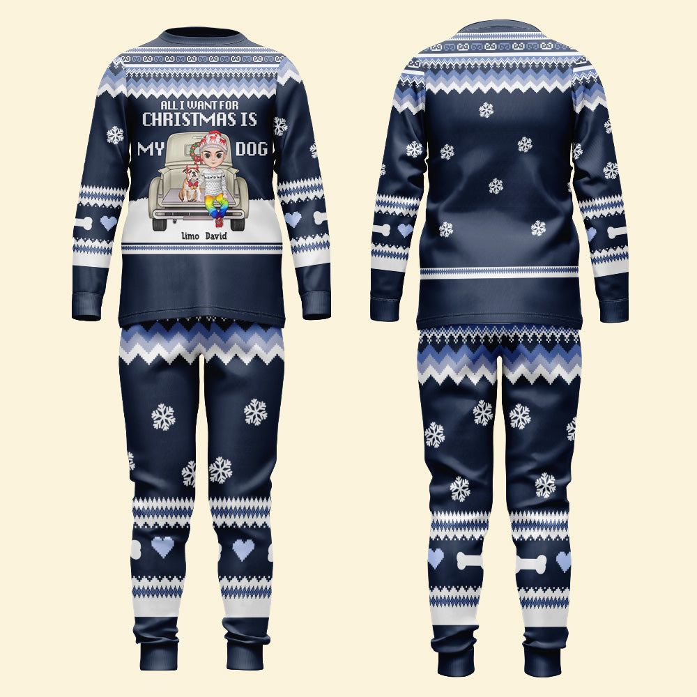 All I Want For Christmas Is My Dogs, Personalized Dog Pajamas, Gift For Dog Lovers - AOP Products - GoDuckee